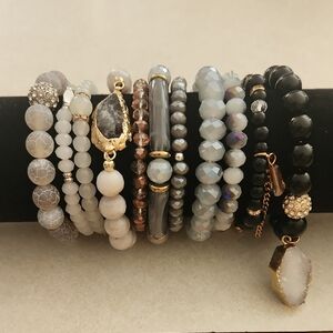 Elegant Multi-Color Beaded Bracelet Set